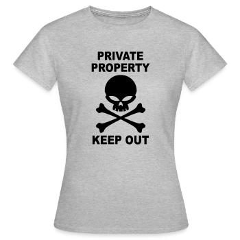private property keep out - Women's T-Shirt - heather grey - Front - AI Model Female 172 dark (172cm)