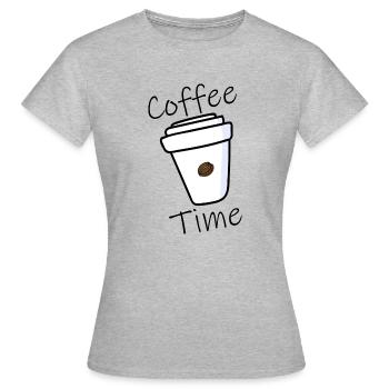 Heure du café - T-shirt Femme - gris chiné - Devant - AI Model Female 172 dark (172cm)