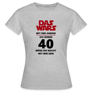 40 Geburtstag - Frauen T-Shirt - Grau meliert - Vorne - AI Model Female 172 dark (172cm)