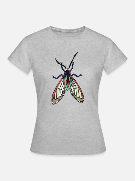 Nachtmotte Farbexplosion - Frauen T-Shirt - Grau meliert