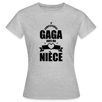 completement gaga avec ma niece - T-shirt Femme - gris chiné - Devant - AI Model Female 172 dark (172cm)
