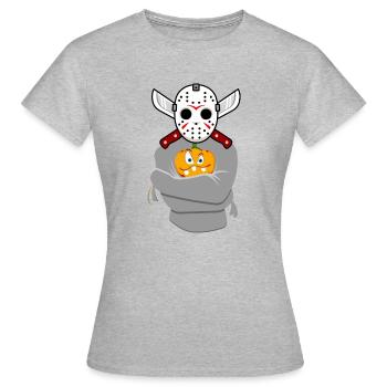 Crazy Jason - Frauen T-Shirt - Grau meliert - Vorne - AI Model Female 172 dark (172cm)