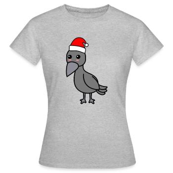 Crow Comic Noël Noël - T-shirt Femme - gris chiné - Devant - AI Model Female 172 dark (172cm)
