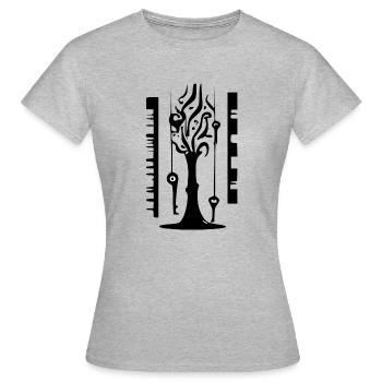 Arbre musical - T-shirt Femme - gris chiné - Devant - AI Model Female 172 dark (172cm)