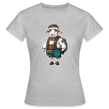 Lederhosen / Animal / Traditional costume / Tradition / Sheep - Women's T-Shirt - heather grey - Front - AI Model Female 172 dark (172cm)