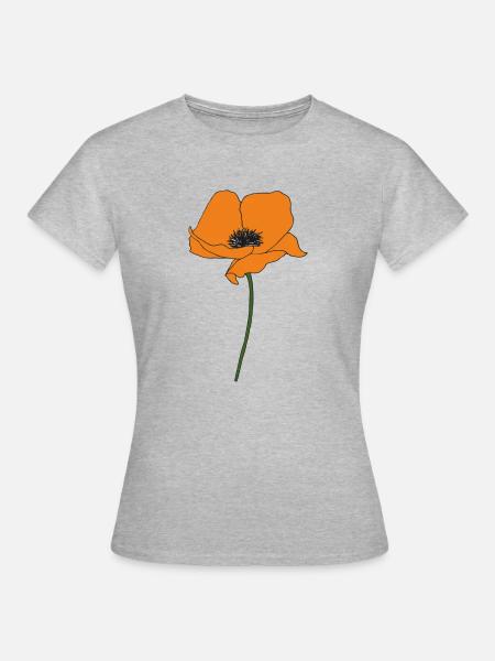 mohnblume orange - Frauen T-Shirt - Grau meliert