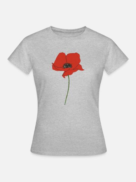 mohnblume impressionismus - Frauen T-Shirt - Grau meliert