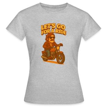 Auf geht's zu einer Fahrt - Frauen T-Shirt - Grau meliert - Vorne - AI Model Female 172 dark (172cm)