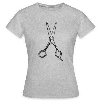 Schere - Frauen T-Shirt - Grau meliert - Vorne - AI Model Female 172 dark (172cm)