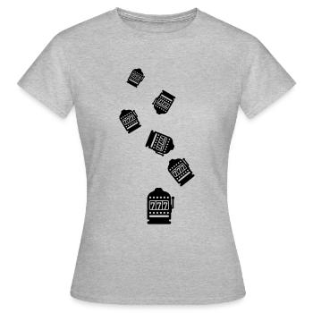 Einarmiger bandit Silhouette icon - Frauen T-Shirt - Grau meliert - Vorne - AI Model Female 172 dark (172cm)
