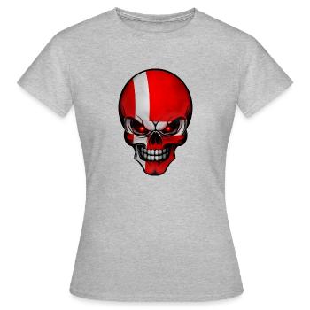 Totenkopf Daenemark - Frauen T-Shirt - Grau meliert - Vorne - AI Model Female 172 dark (172cm)