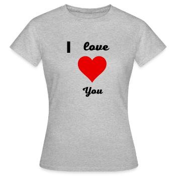 i love you - T-shirt Femme - gris chiné - Devant - AI Model Female 172 dark (172cm)