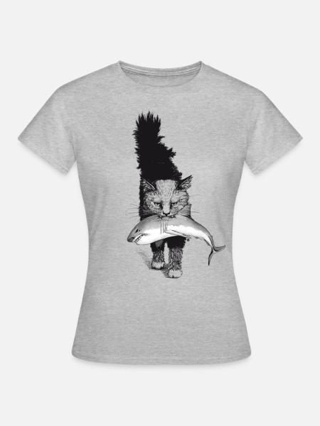 Shark Cat - Women's T-Shirt - heather grey