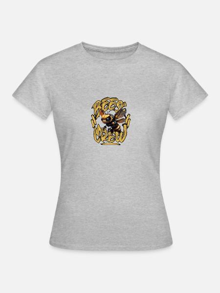 3d Biene CREW 2023gold 2 - Frauen T-Shirt - Grau meliert