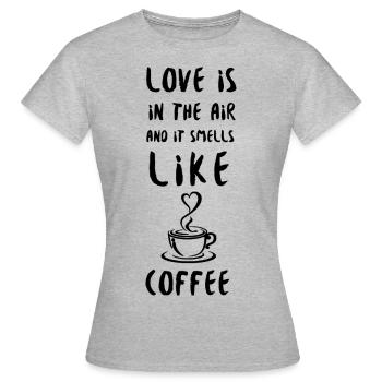 Kaffee-Liebe - Frauen T-Shirt - Grau meliert - Vorne - AI Model Female 172 dark (172cm)