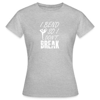 Yoga: Ich Beuge Mich, Um Nicht Zu Brechen - Frauen T-Shirt - Grau meliert - Vorne - AI Model Female 172 dark (172cm)