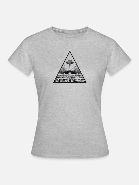 Ufo triangle - Frauen T-Shirt - Grau meliert