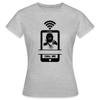 Appelez-moi soudeur de téléphone - T-shirt Femme - gris chiné - Devant - AI Model Female 172 dark (172cm)
