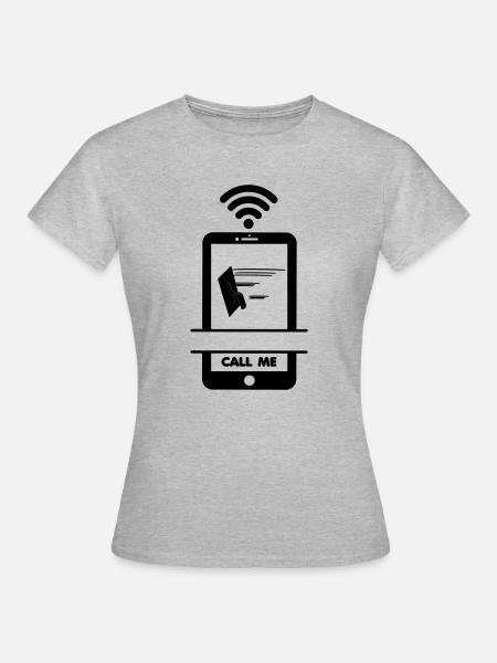 Anruf Telefon Stuckateur - Frauen T-Shirt - Grau meliert