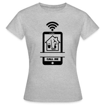 Appelez-moi nettoyeur de téléphone de la maison - T-shirt Femme - gris chiné - Devant - AI Model Female 172 dark (172cm)