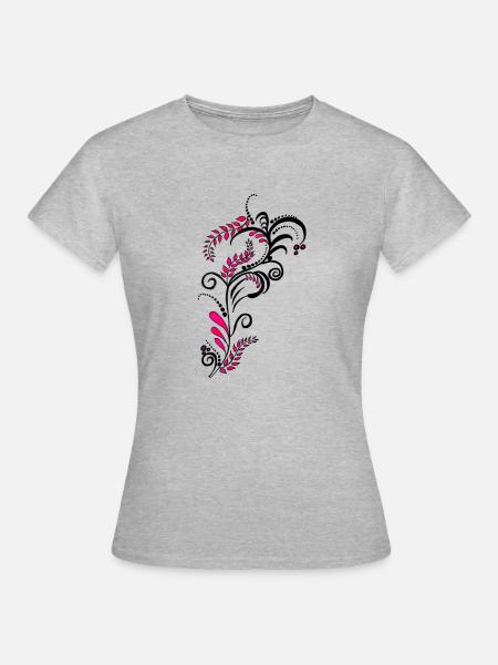 flower art - Frauen T-Shirt - Grau meliert