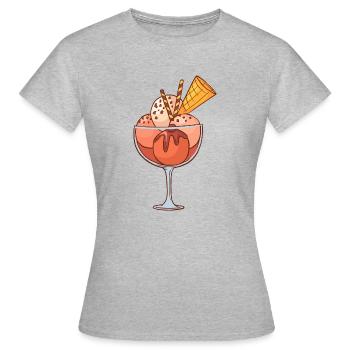 Crème glacée, crème glacée, crème glacée, crème glacée, boule, crème glacée, sundae - T-shirt Femme - gris chiné - Devant - AI Model Female 172 dark (172cm)