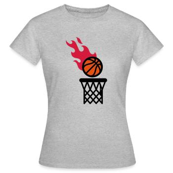 Feuer Basketball - Frauen T-Shirt - Grau meliert - Vorne - AI Model Female 172 dark (172cm)