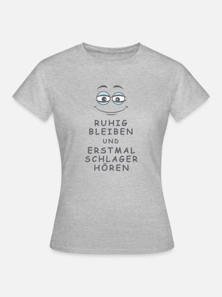 Schlager hören - Frauen T-Shirt - Grau meliert