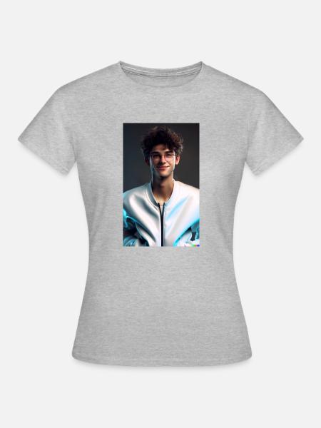 Porträt Mann - Frauen T-Shirt - Grau meliert