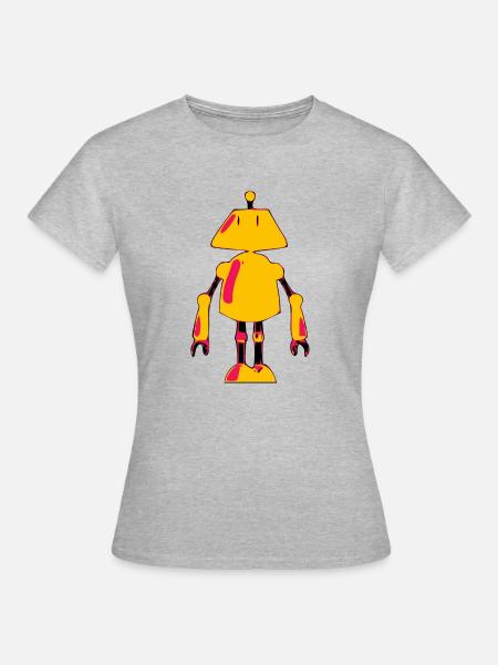 Boto der kleine Roboter - Frauen T-Shirt - Grau meliert