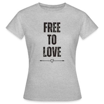 Libre d’aimer - T-shirt Femme - gris chiné - Devant - AI Model Female 172 dark (172cm)