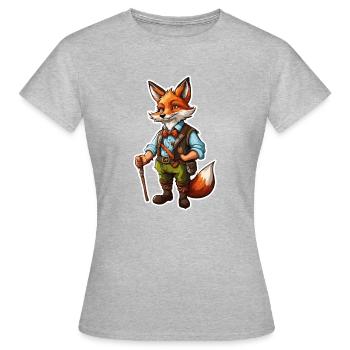 Lederhosen / Animal / Traditional costume / Tradition / Fox - Women's T-Shirt - heather grey - Front - AI Model Female 172 dark (172cm)