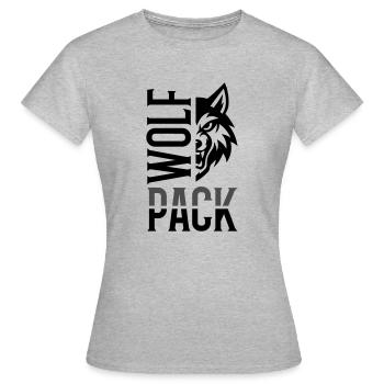 Wolf Pack Rudel - Frauen T-Shirt - Grau meliert - Vorne - AI Model Female 172 dark (172cm)