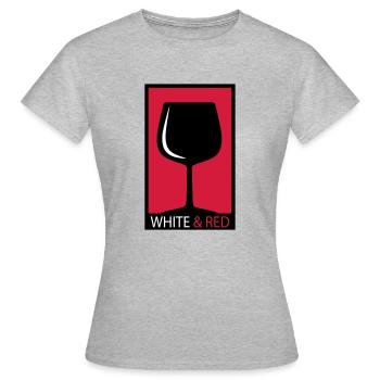 wine - Women's T-Shirt - heather grey - Front - AI Model Female 172 dark (172cm)