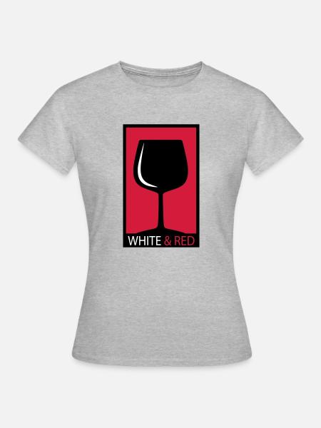 Weinglas - Frauen T-Shirt - Grau meliert