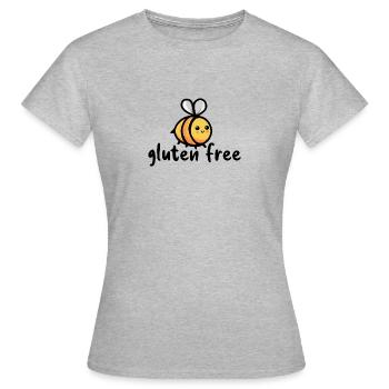 "Gluten Free" (Glutenfrei) Biene - Frauen T-Shirt - Grau meliert - Vorne - AI Model Female 172 dark (172cm)