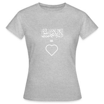 Shahada est égal à l'amour coeur Islam Coran arabe - T-shirt Femme - gris chiné - Devant - AI Model Female 172 dark (172cm)