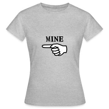 Mine - Hand, Finger pointing - T-shirt Femme - gris chiné - Devant - AI Model Female 172 dark (172cm)