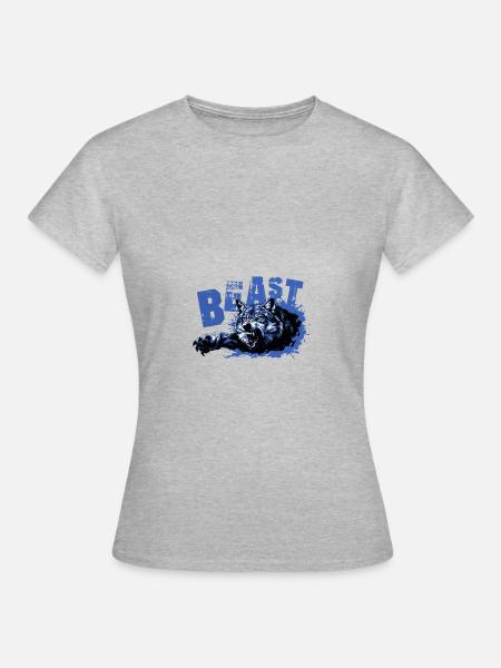 wolf beast - Frauen T-Shirt - Grau meliert
