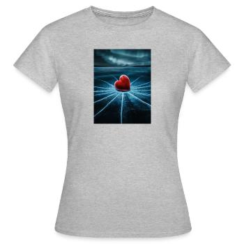 Heart on broken - Women's T-Shirt - heather grey - Front - AI Model Female 172 dark (172cm)