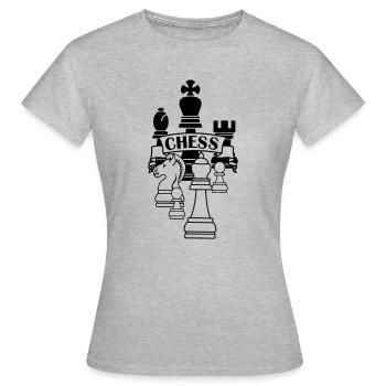 Logo des échecs - T-shirt Femme - gris chiné - Devant - AI Model Female 172 dark (172cm)