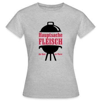 Grill, grillen, BBQ, Rost - Frauen T-Shirt - Grau meliert - Vorne - AI Model Female 172 dark (172cm)