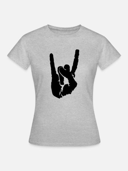 symbol of rock - Frauen T-Shirt - Grau meliert