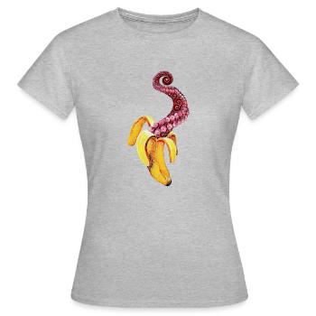 Banane mutante tourbillonnante - T-shirt Femme - gris chiné - Devant - AI Model Female 172 dark (172cm)