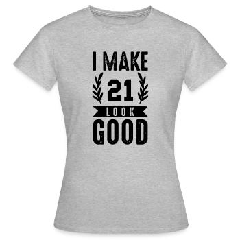 look good 21 - Women's T-Shirt - heather grey - Front - AI Model Female 172 dark (172cm)