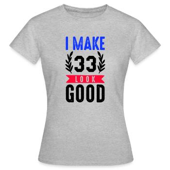 look good 33 - Women's T-Shirt - heather grey - Front - AI Model Female 172 dark (172cm)