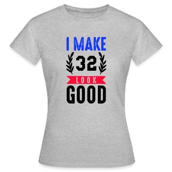 look good 32 - Women's T-Shirt - heather grey - Front - AI Model Female 172 dark (172cm)