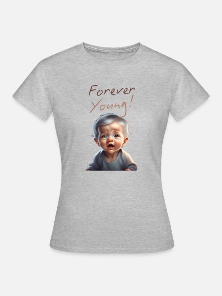 für immer jung - Frauen T-Shirt - Grau meliert