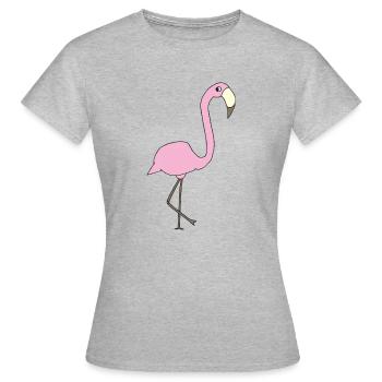 Rose flamant rose - T-shirt Femme - gris chiné - Devant - AI Model Female 172 dark (172cm)