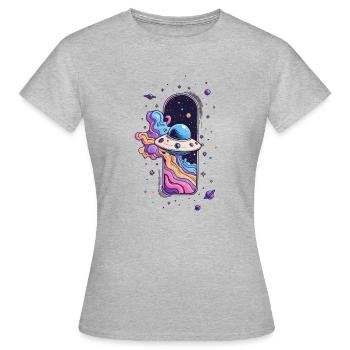 UFO in window - Women's T-Shirt - heather grey - Front - AI Model Female 172 dark (172cm)